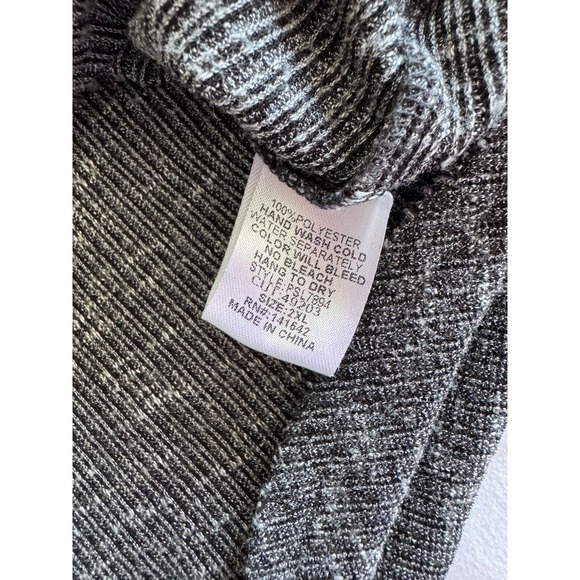 She + Sky Size 2xl Gray Button Down Front Tie Blouse Oversized & Stretchy - Picture 7 of 8